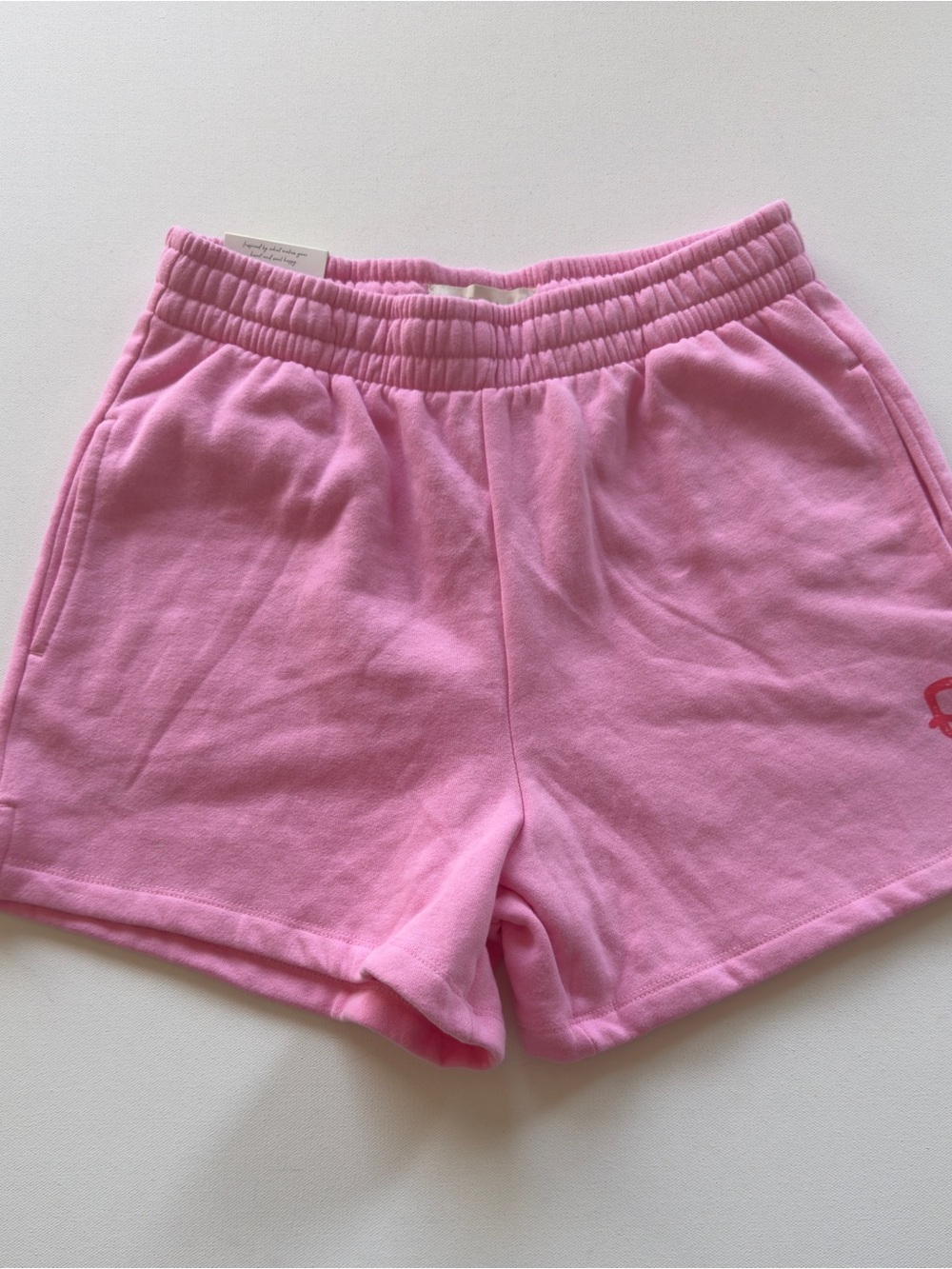 NWT Women's State of Mine Pink Casual Elastic Waist Fleece Shorts Size M (D2)